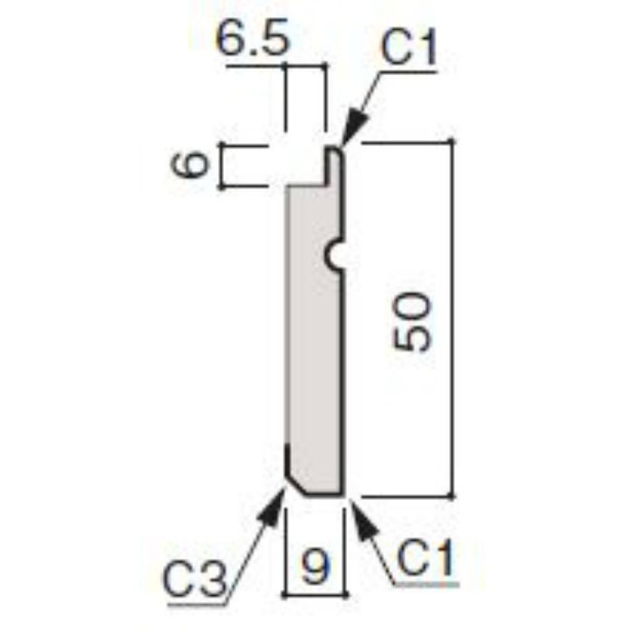 WF66-B871-92 グラビオ専用施工部材 UB木目柄(6mm) UB71用巾木