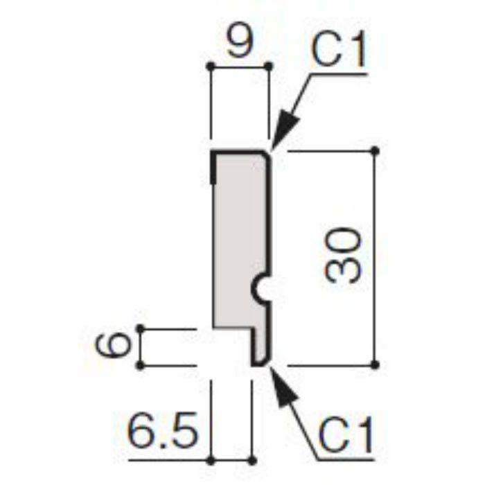 WF66-B971-92 グラビオ専用施工部材 UB木目柄(6mm) UB71用回り縁