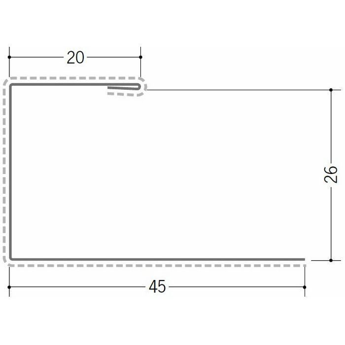 断熱材用ジョイナー 金属折曲げ カラー鉄板コ型26 クリーム 1.82m 63030-2