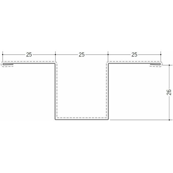 断熱材用ジョイナー 金属折曲げ カラー鉄板ハット型26 クリーム 1.82m 63012-2