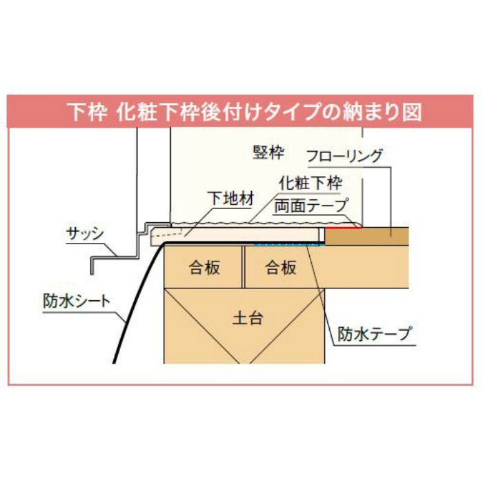 SP-2017W-NL 樹脂製ドア枠 化粧下枠後付けタイプ 幅広サイズ ナチュラル 間口=1600mm