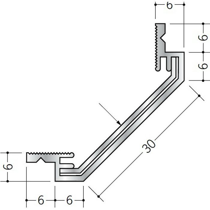 クリーンルーム用ボーダー アルミ CR-2・CR-3三方出隅（床） 1辺あたり250ｍｍ（働き寸法） 55054【セール開催中】