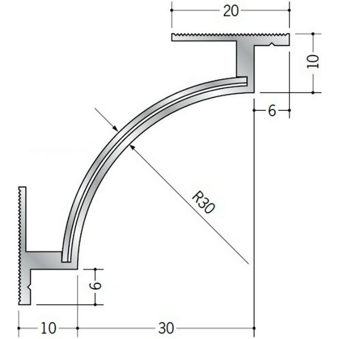 クリーンルーム用ボーダー アルミ CPB-1・4三方入隅（床） 1辺あたり250ｍｍ（働き寸法） 57064【セール開催中】