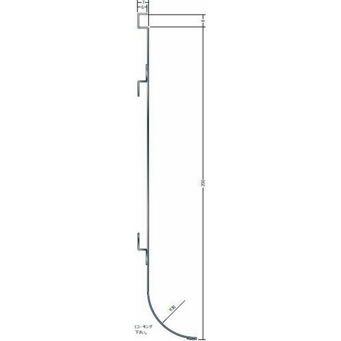 クリーンルーム用ボーダー ステンレス UM-2200直角入隅(床) Ｈ．Ｌ 41068