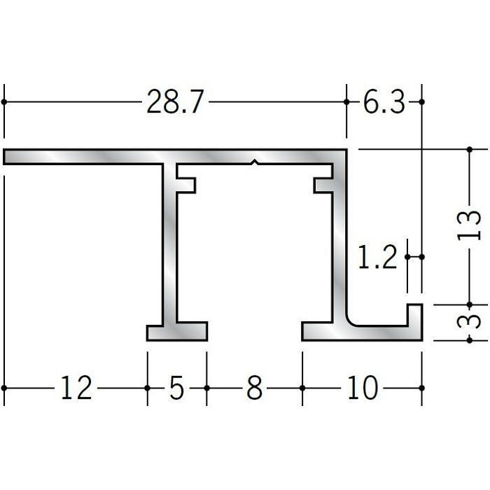 ピクチャーレール ビス止めタイプ アルミ PR-12m フック投入口あき(右側) ホワイトアルマイト 3m 57194-2【セール開催中】