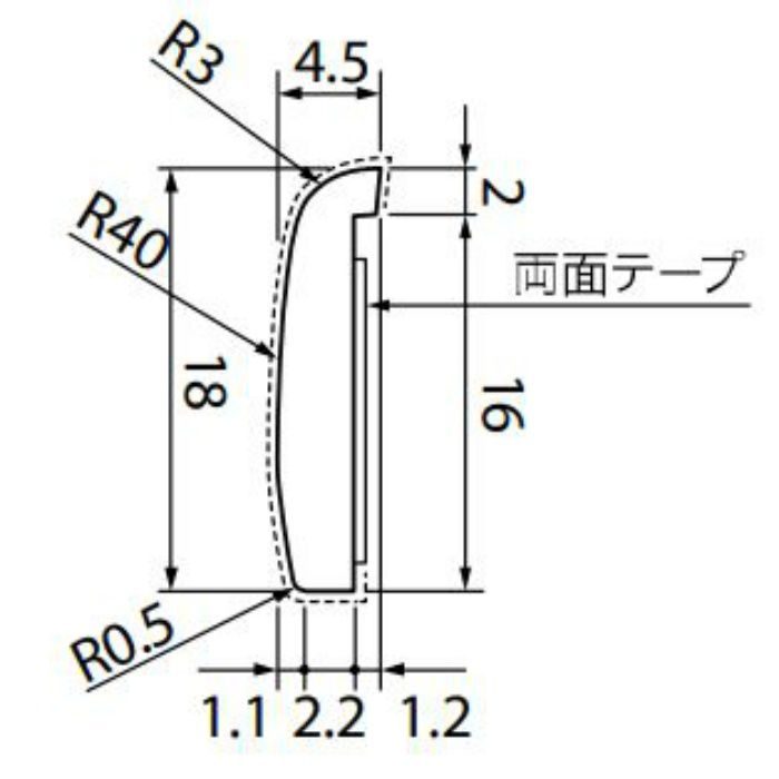 KB-4751-1 Sフロア 腰壁シート 見切り材