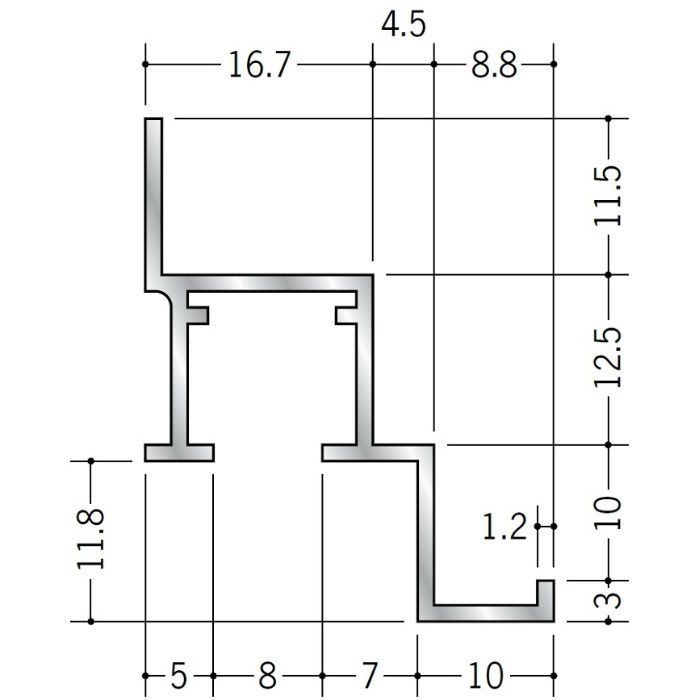 ピクチャーレール ビス止めタイプ アルミ PR-912F フック投入口あき(右側) ホワイトアルマイト 3m 57156-2【セール開催中】