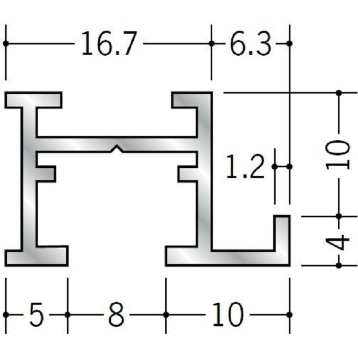 ピクチャーレール ブラケットタイプ アルミ PR-409 フック投入口あき(右側) 電解ブラック 3m 57145-3