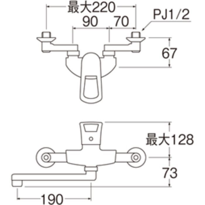 K1712-13 シングル混合栓【壁付】
