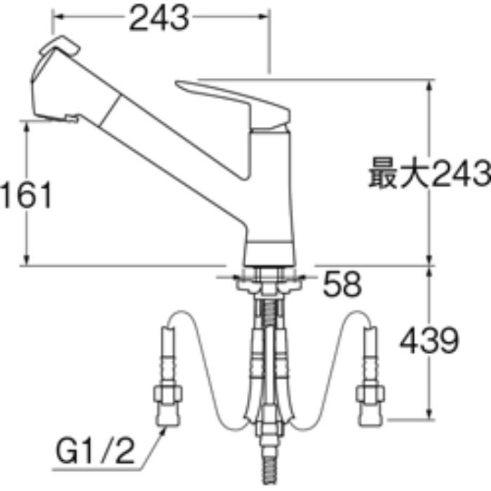 K87128ETJV-13 シングル浄水器付ワンホールスプレー混合栓【ワンホール】