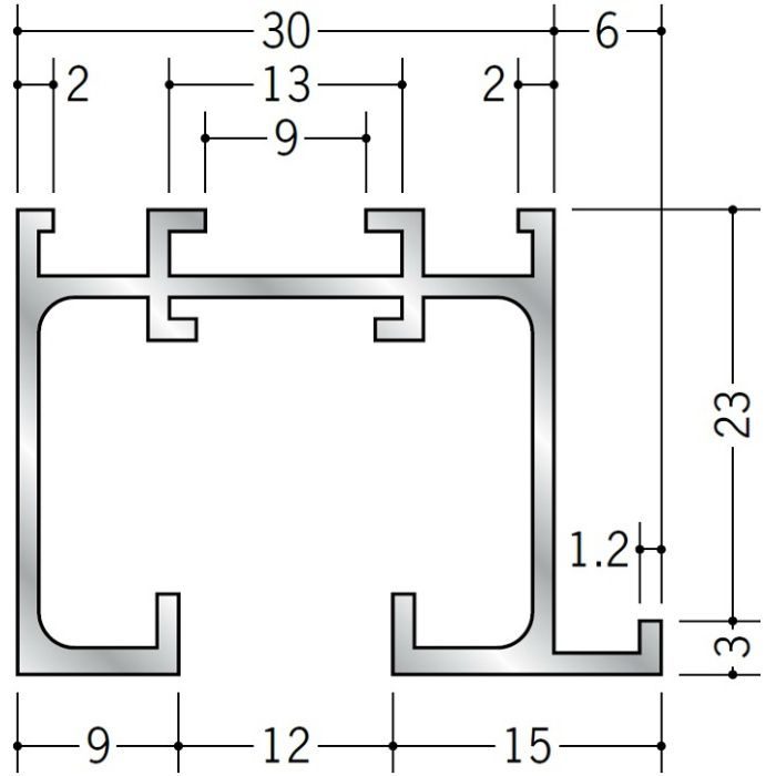 ピクチャーレール ブラケットタイプ アルミ PR-33F フック投入口あき アルマイトシルバー 3m 57211-1【セール開催中】