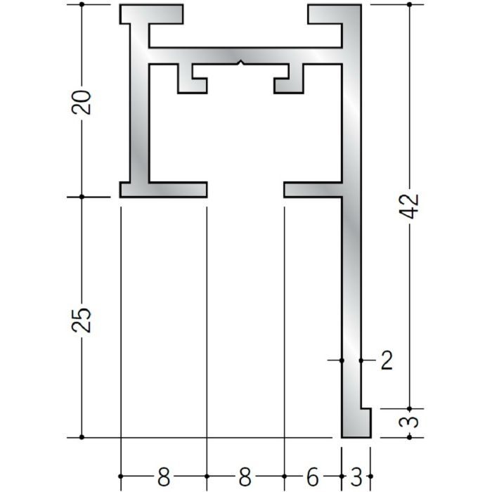 ピクチャーレール ブラケットタイプ アルミ PR-60F 電解ブラック 3m 57134-3