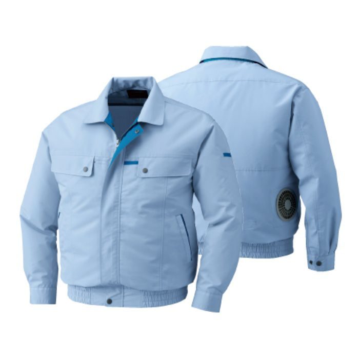 KUCHOFUKU 空調服 綿・ポリ混紡脇下マチ付空調服 サックス LLサイズ KU90450/サックス/LL KU90450 綿・ポリ混紡脇下マチ付き空調服®（ウェアのみ） サックス L