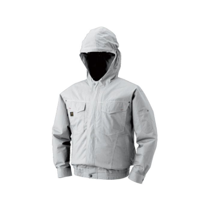 大人も着やすいシンプルファッション KU91410 フード付綿薄手空調服®（ウェアのみ） シルバー 3L 空調 その他