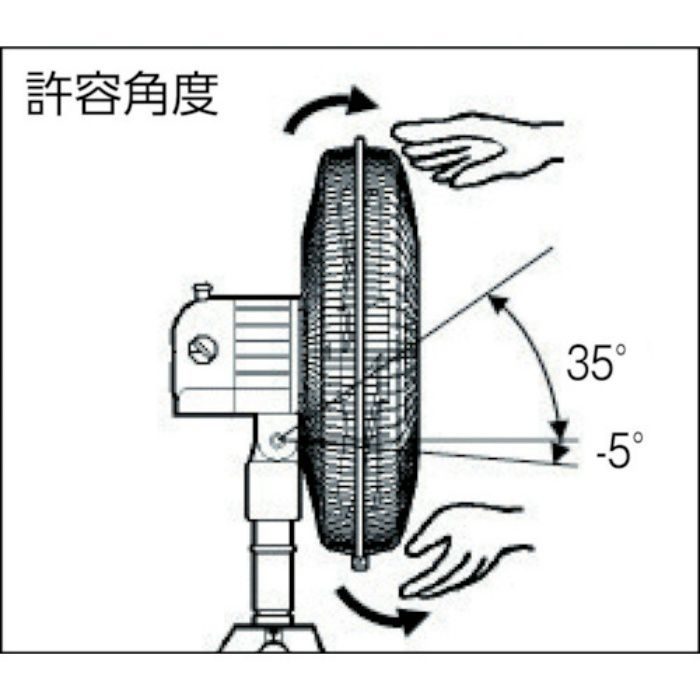 工場扇(大型扇風機)スタンド型樹脂ハネ45cm単相100V SF45VS1VP2