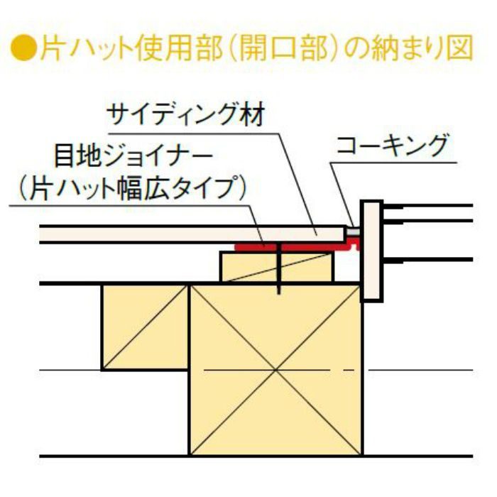 MJF-N88C PE鋼板製目地ジョイナー 片ハット（幅広タイプ） 目地幅:8mm