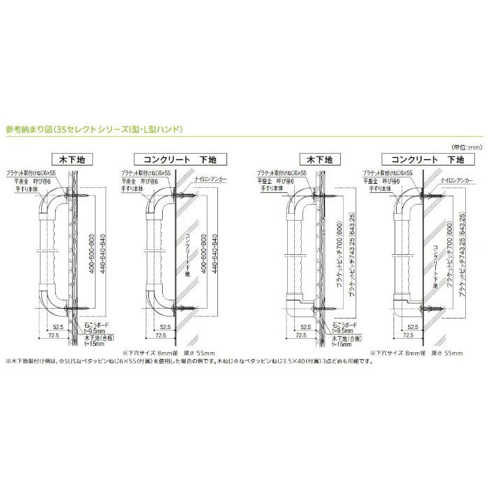 BG-102CG BAUHAUS 35セレクトシリーズI型ハンド クリア+ゴールド φ35×600mm