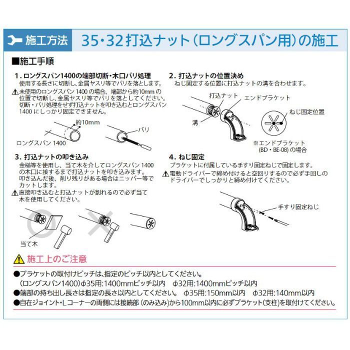 BDE-64 BAUHAUS 35･32打込ナット(ロングスパン用)