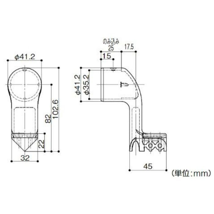BD-65G BAUHAUS 35入隅用縦型ブラケットカバー付 ゴールド