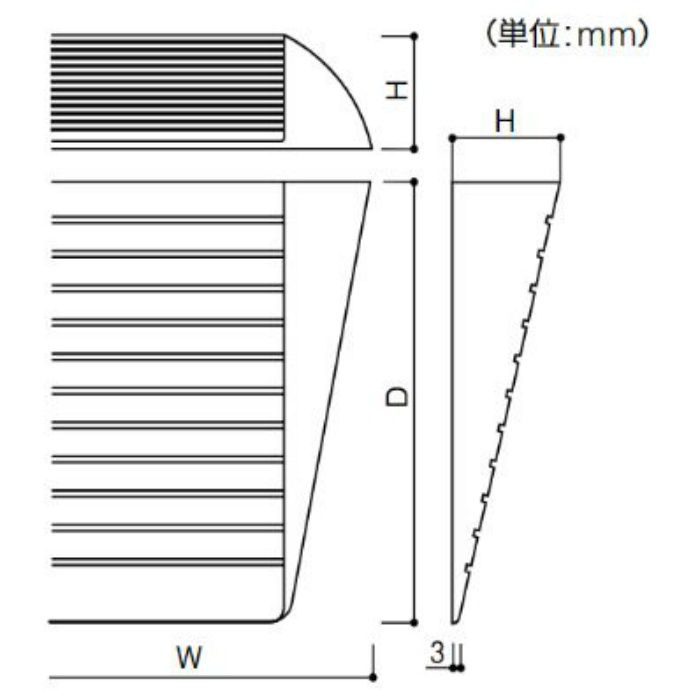 DX35C 木製段差解消スロープ　 クリア 高さ35mm × 奥行134mm × ヨコ800mm