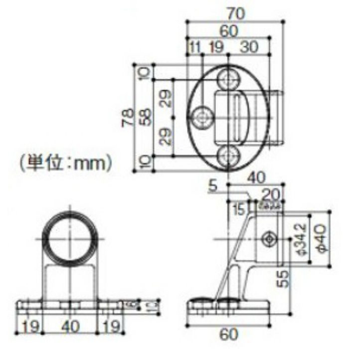 BJ-60ST BAUHAUS フリーRレール EエンドブラケットN 屋外用 ステンカラー色