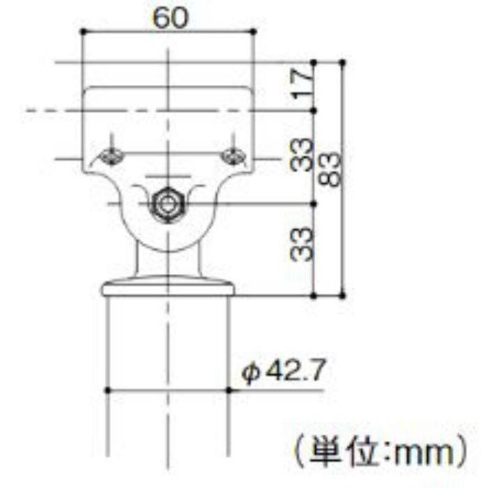 BJ-89DB BAUHAUS フリーRレール E埋め込み式支柱 屋外用 ダークブロンズ
