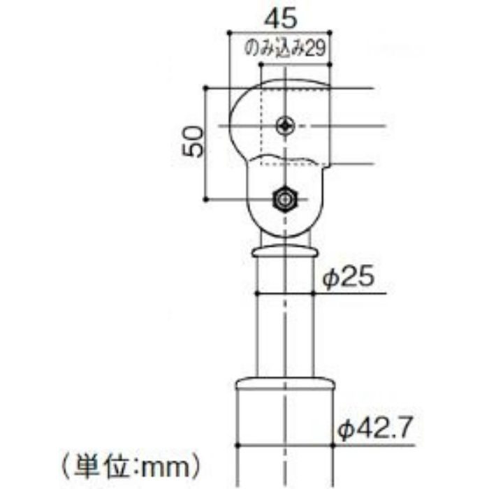 BJ-93DB BAUHAUS フリーRレール ベースプレート式エンド支柱 屋外用 ダークブロンズ