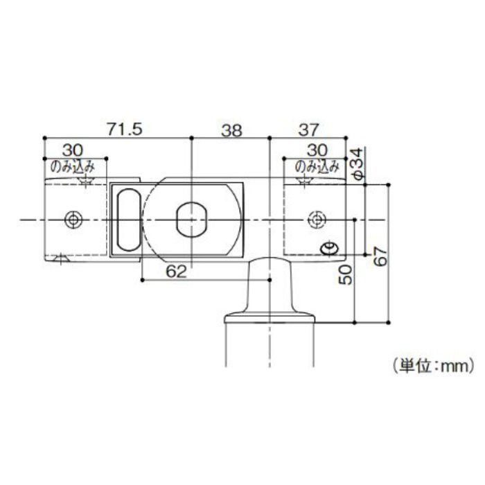 BJ-68ST BAUHAUS フリーRレール 遮断機式軸側埋め込み式支柱 屋外用 ステンカラー色