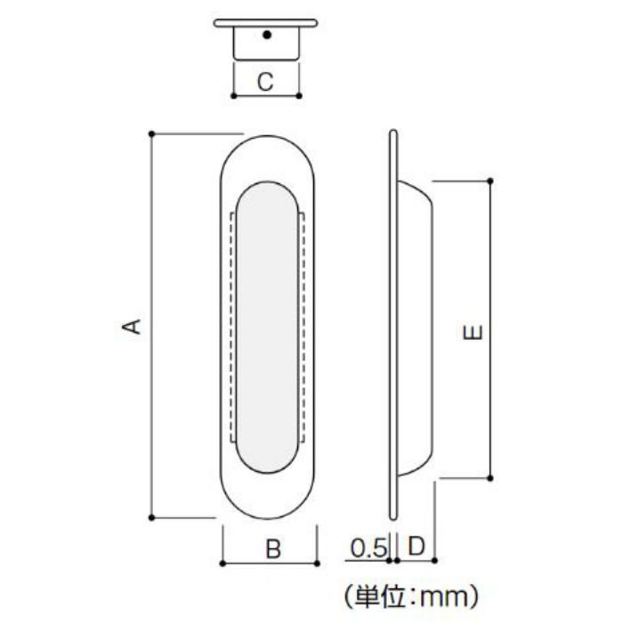 ECLE ニュークロス引手 500ミリ HL ヘアライン マツ六【アウンワークス