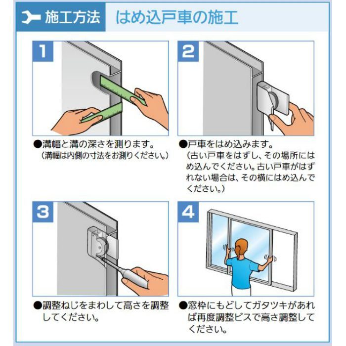 はめ込み戸車（外曲げ）8型ーD