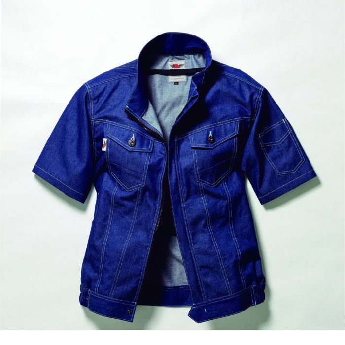 RAKAN 空調服半袖ブルゾン TR2251-72-5L 5Lサイズ デニムブルー