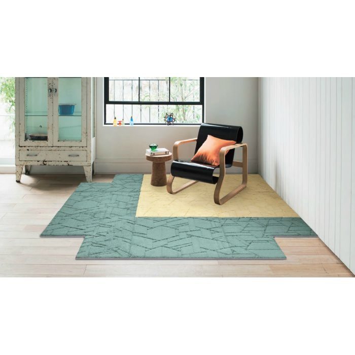 134-72364 RUG MAT ユニットカーペット LMR-100 #4 グリーン (L字)60cm