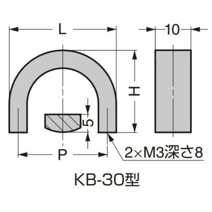 ランプ印 ステンレス鋼製ハンドル KB-SUS304型 KB-30M-SUS304