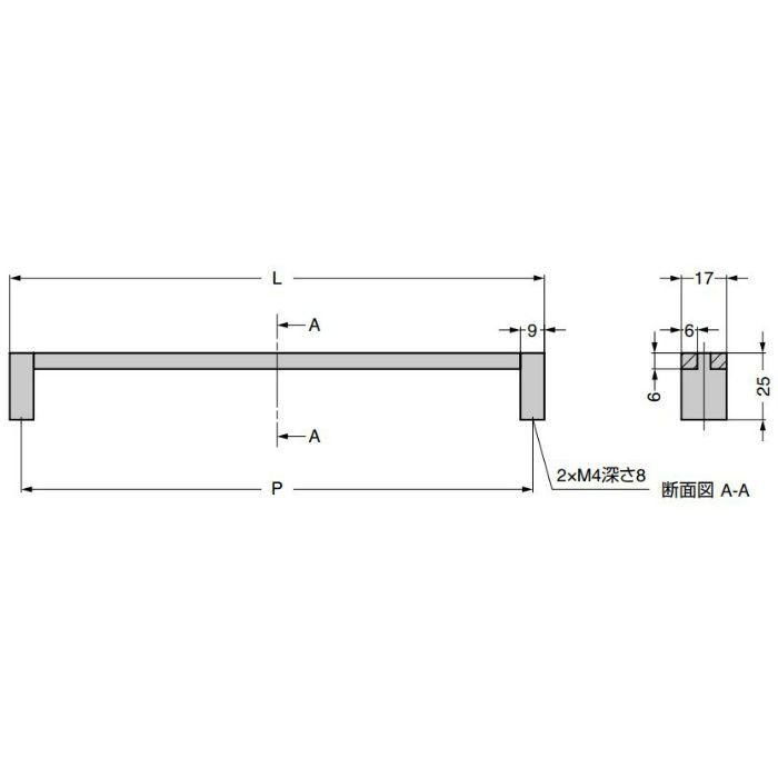 ハンドル MB09112型 シャンパンシルバー MB09112C0NV1