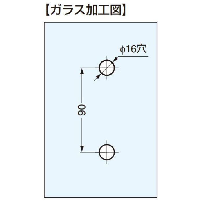 ガラスドア用引手 M5B05型 M5B05-14 2ヶ(両面付け)