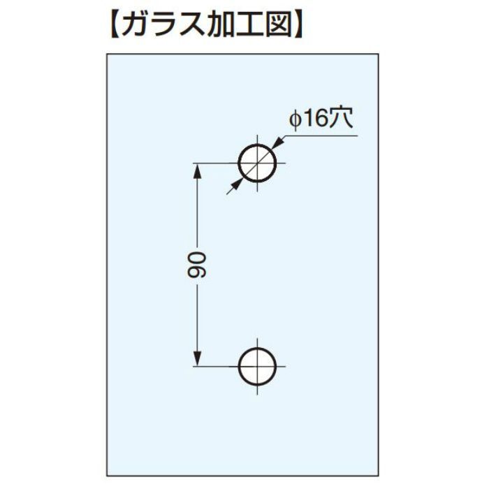 ガラスドア用引手 M5B05型 M5B05-14 2ヶ(両面付け)【翌日出荷