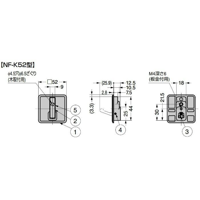 ランプ印 収納フック NF-K型 NF-K52-CR