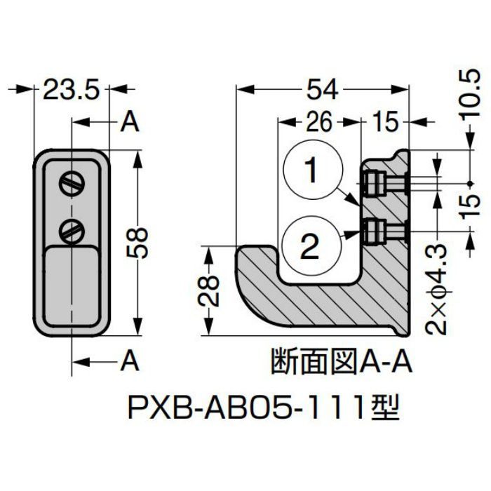 ランプ印 フック PXB-AB05-111型 エイジドベースシリーズ ブロンズブラック PXB-AB05-111-BL