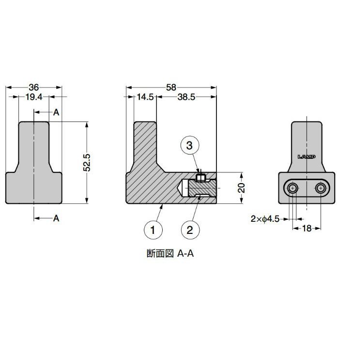 ランプ印 フック PXB-AC05-111型 エイジドキャストシリーズ ブロンズブラック PXB-AC05-111-BL