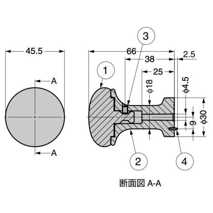 ランプ印 フック PXB-LE05-111型 レザリーシック シリーズ PXB-LE05-111-BR