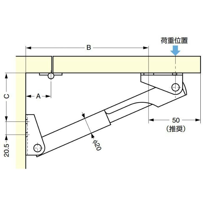 伸縮棚受 388型 38860-25-BL