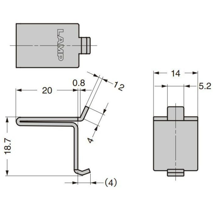ランプ印 ステンレス鋼製棚受 SPB-20型 ステンレス鋼製棚柱 SP型、SPS型用 SPB-20