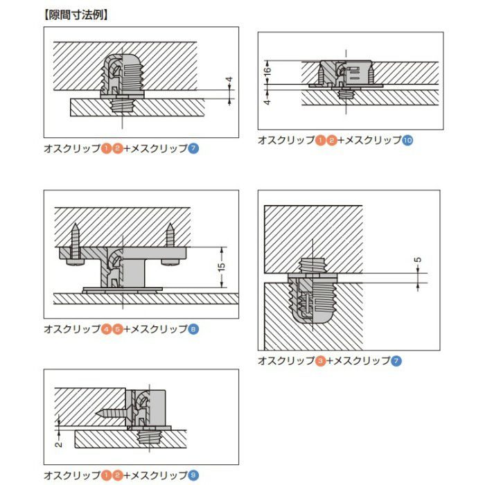 FASTMOUNT パネルマウンティングシステム PCシリーズ オスクリップ 接着面付  PC-SM2H