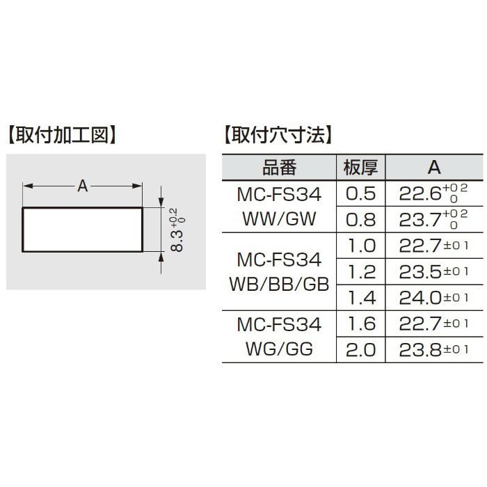 ランプ印 マグネットキャッチ MC-FS34型 ワンタッチ取付 MC-FS34WW