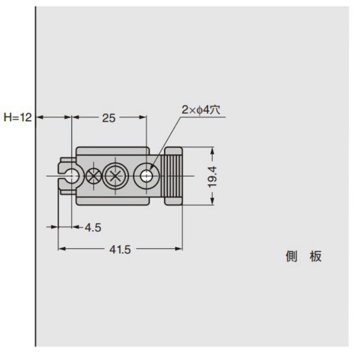 ランプ印 ステンレス鋼製マウンティングプレート 100-P3A-SUS304B 100シリーズ用 スタンダード 100-P3A-SUS304B