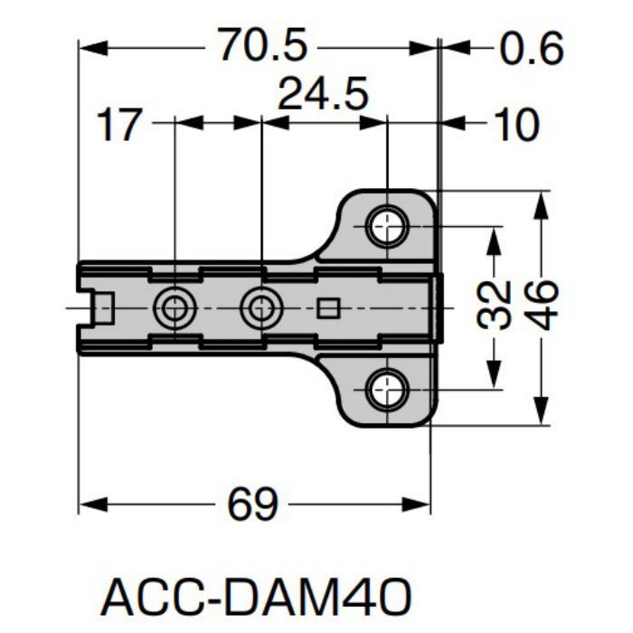 DSN9000、DSB9000専用取付補助プレート ACC-DAM型 シルバー ACC-DAM40