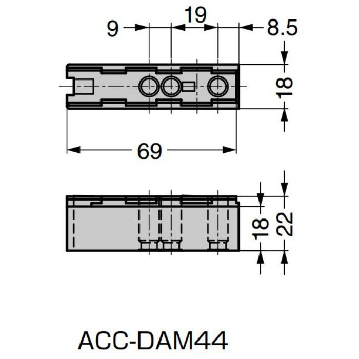 DSN9000、DSB9000専用取付補助プレート ACC-DAM型 シルバー ACC-DAM44