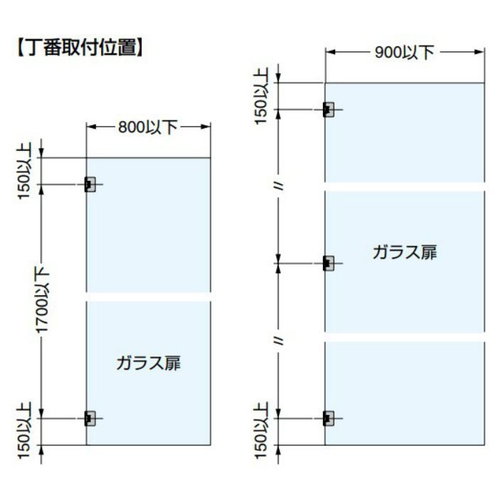 ガラスドア用自由丁番 M8501型 壁取付タイプ M8501R-13【翌日出荷