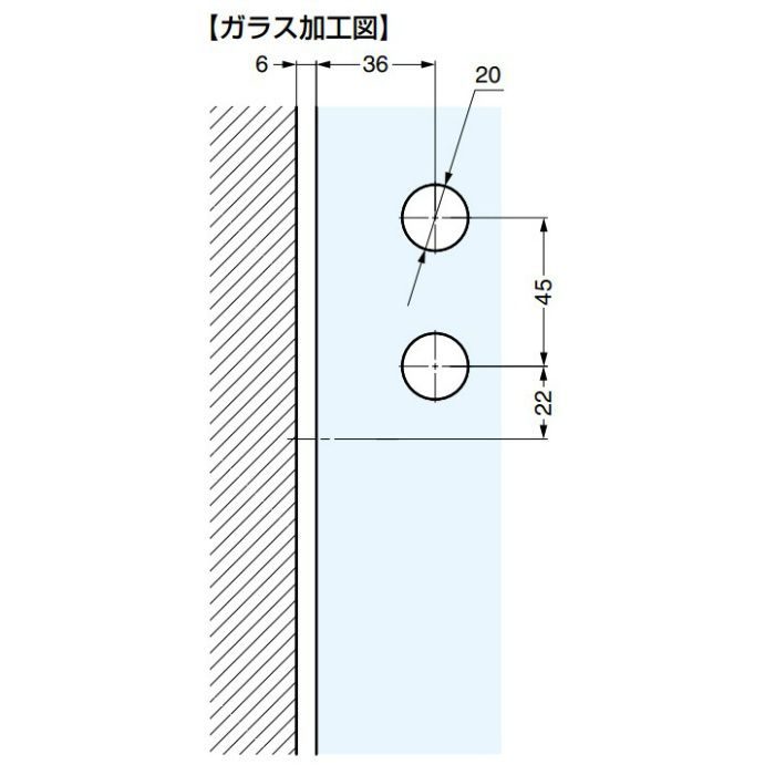 ソフトクロージング機構付ガラスドア用丁番 M835E10型 壁・アルミフレーム取付 ソフトクロージング機構付 M835E10R-14