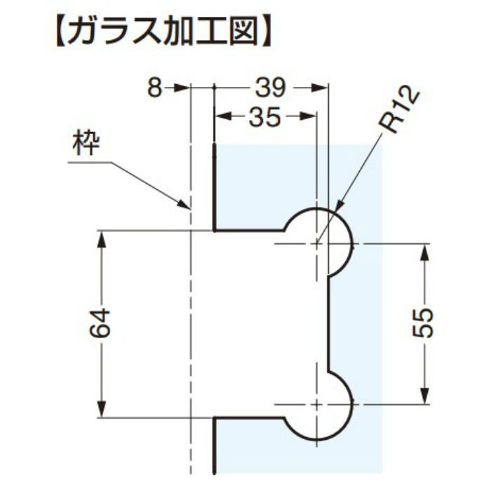 BESTKO ステンレス鋼製ガラスドア用自由丁番 BK012B-90型 壁取付タイプ BK012B-90SS